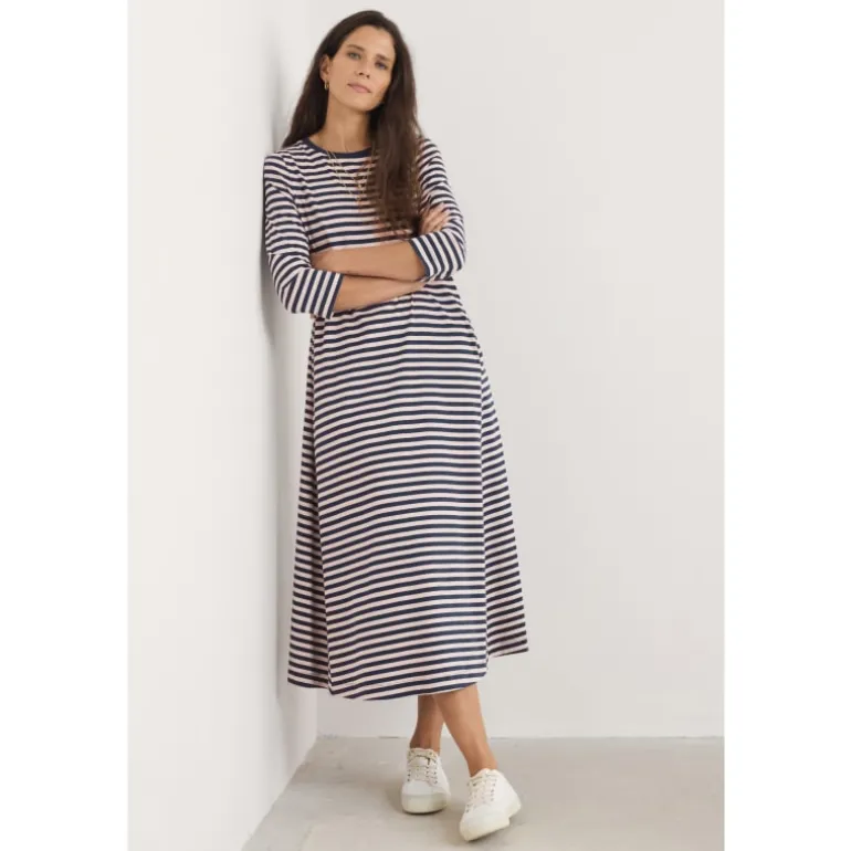Seasalt Cornwall Ivey 3/4 Sleeve T-Shirt Dress in GOTS-Certified Organic Cotton Jersey | Women Dresses